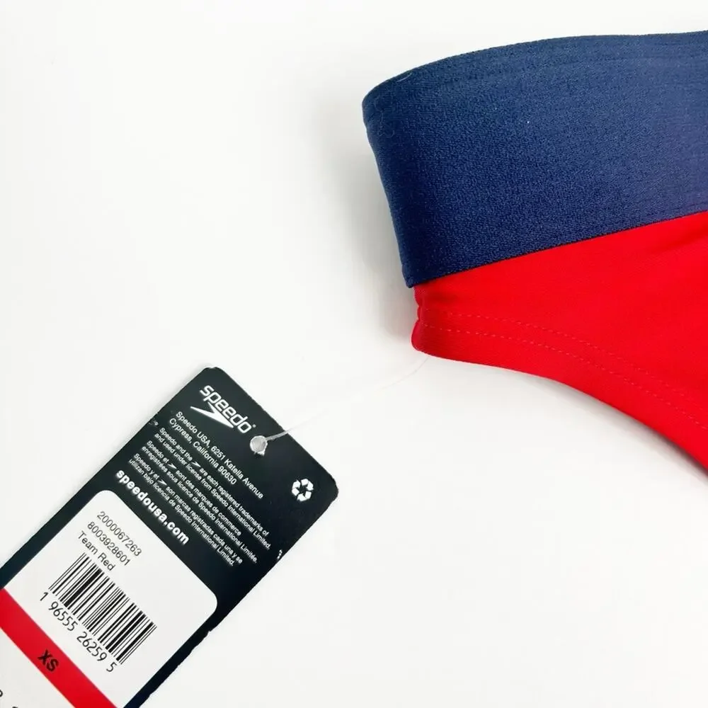 SPEEDO WOMEN GUARD CLASSIC RED BLUE SWIMMING BOTTOM SIZE XS BRAND NEW WITH TAGS